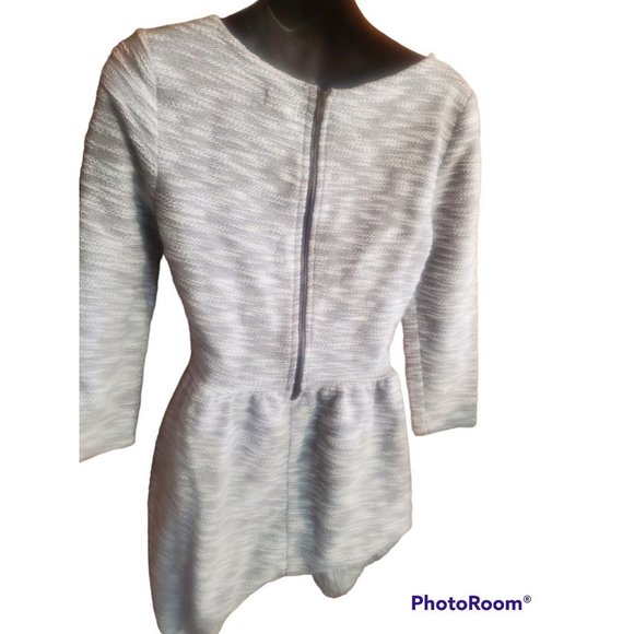 Maison Jules Knit Tweed Sweater Dress Heather Gray Sparkly 3/4 Sleeves Sz Medium - Picture 3 of 6